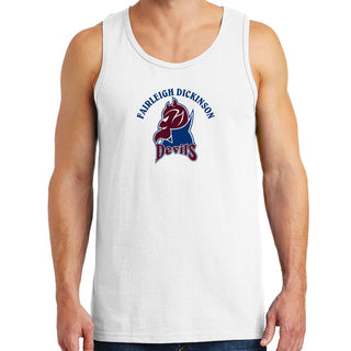 Fairleigh Dickinson University Devils Arch Logo Heavy Cotton Tank Top - White