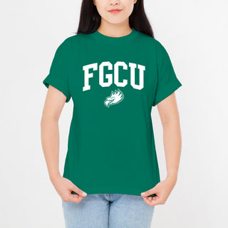 Florida Gulf Coast University Eagles Arch Logo Short Sleeve T Shirt - Kelly