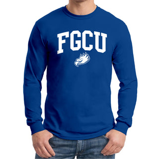 Florida Gulf Coast University Eagles Arch Logo Long Sleeve T Shirt - Royal