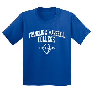 Franklin & Marshall College Diplomats Arch Logo Youth T Shirt - Royal