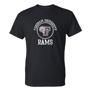 Fordham University Rams Distressed Circle Logo T-Shirt - Black