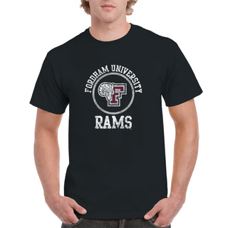 Fordham University Rams Distressed Circle Logo T-Shirt - Black