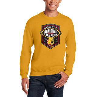 Ferris State 2025 Football National Champions Crewneck Sweatshirt - Gold