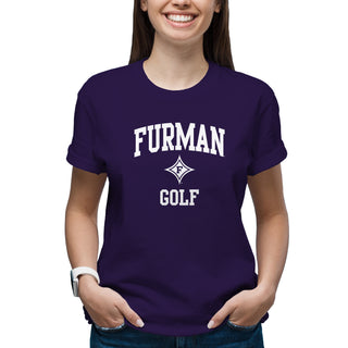 Furman Arch Logo Golf T-Shirt - Purple
