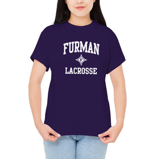 Furman Arch Logo Lacrosse T-Shirt - Purple