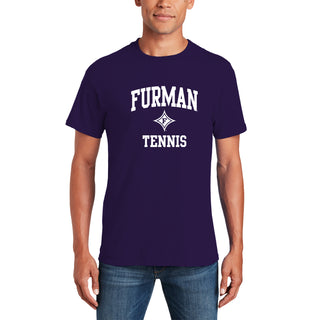 Furman Arch Logo Tennis T-Shirt - Purple