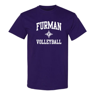 Furman Arch Logo Volleyball T-Shirt - Purple