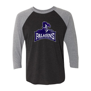 Furman Mascot Spirit Mark 3/4 Sleeve Raglan - Vtg Black / Prem Heather