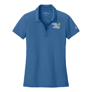 Alpha Phi Omega Primary Wordmark LC Brooks Brothers Women’s Mesh Pique Performance Polo - Charter Blue