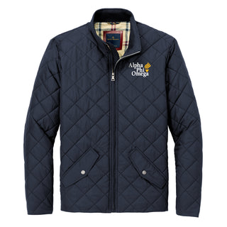 Alpha Phi Omega Primary Wordmark LC Brooks Brothers Quilted Jacket - Night Navy