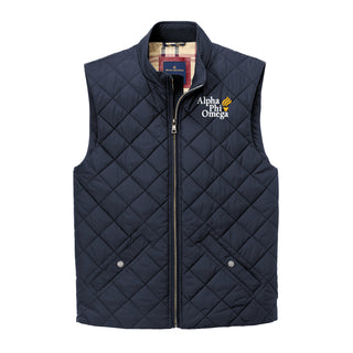 Alpha Phi Omega Primary Wordmark LC Brooks Brothers Quilted Vest - Night Navy