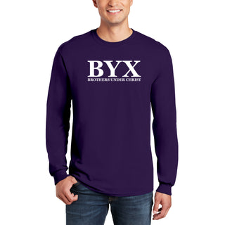 Beta Upsilon Chi Greek Letter Block Long Sleeve - Purple