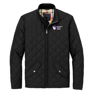 Beta Upsilon Chi Primary Logo LC Brooks Brothers Quilted Jacket - Deep Black