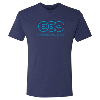 Epsilon Sigma Alpha Primary Logo NLA Triblend T-Shirt - Vintage Navy