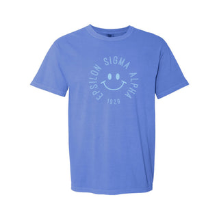 Epsilon Sigma Alpha Greek Smile Garment-Dyed T-Shirt - Flo Blue