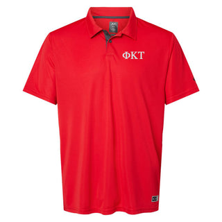 Phi Kappa Tau Greek Letter Block LC Oakley Hydrolix Polo - Team Red