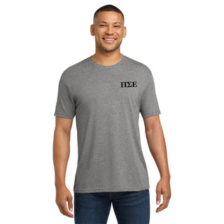 Pi Sigma Epsilon Greek LC & Back Print NLA Triblend T-Shirt - Premium Heather
