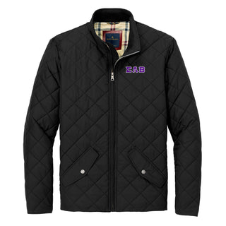 Sigma Lambda Beta Greek Letter Block LC Brooks Brothers Quilted Jacket - Deep Black