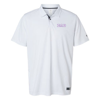 Sigma Lambda Beta Greek Letter Block LC Oakley Hydrolix Polo - White