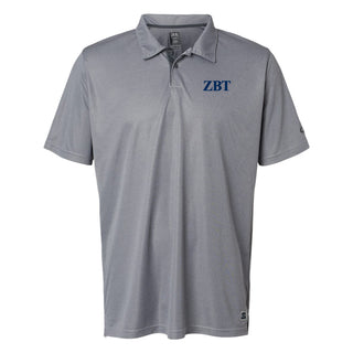 Zeta Beta Tau Greek Letter Block LC Oakley Hydrolix Polo - New Granite Heather