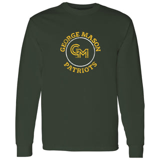 George Mason University Patriots Distressed Circle Logo Long Sleeve - Forest