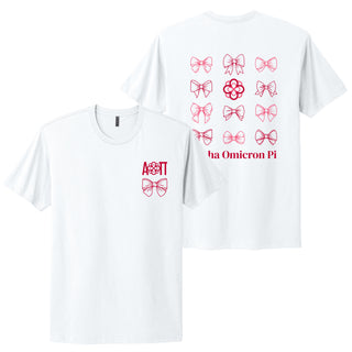 Alpha Omicron Pi Greek Bow Bliss NLA T-Shirt - White