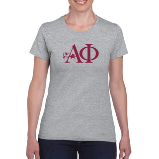 Alpha Phi Greek Letter Block Womens T-Shirt