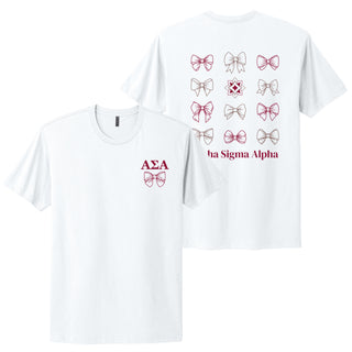 Alpha Sigma Alpha Greek Bow Bliss NLA T-Shirt - White