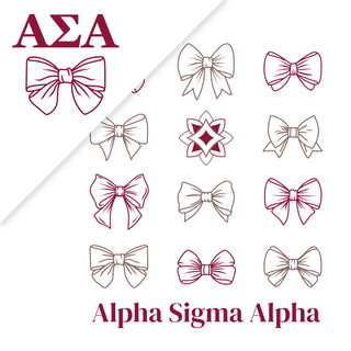 Alpha Sigma Alpha Greek Bow Bliss Crewneck Sweatshirt - White