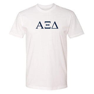 Alpha Xi Delta Greek Letter Block Premium Cotton T-Shirt - White