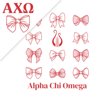 Alpha Chi Omega Greek Bow Bliss Crewneck Sweatshirt - White
