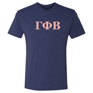 Gamma Phi Beta Greek Letter Block NLA Triblend T-Shirt - Vintage Navy