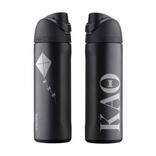 Kappa Alpha Theta Greek Letter and Kite Owala 24oz Freesip Bottle - Very Very Dark