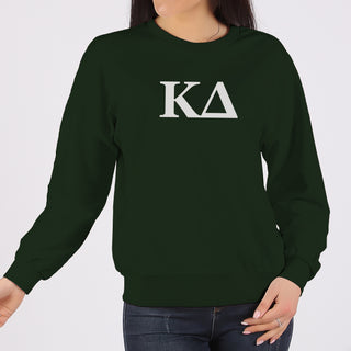 Kappa Delta Greek Letter Block Crewneck Sweatshirt - Forest