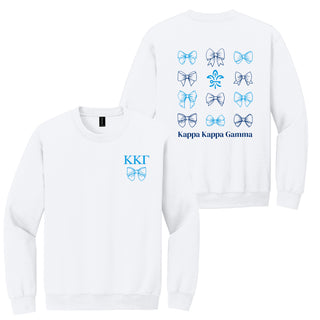 Kappa Kappa Gamma Greek Bow Bliss Crewneck Sweatshirt - White