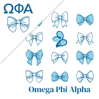 Omega Phi Alpha Greek Bow Bliss Crewneck Sweatshirt - White