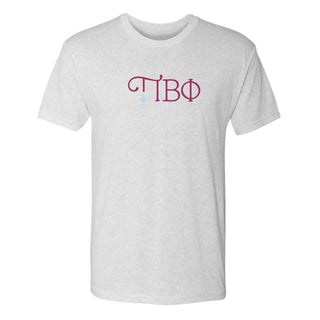 Pi Beta Phi Greek Letter Logo NLA Triblend T-Shirt - Heather White