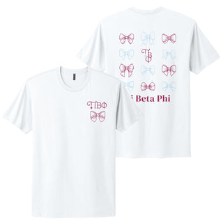 Pi Beta Phi Greek Bow Bliss NLA T-Shirt - White