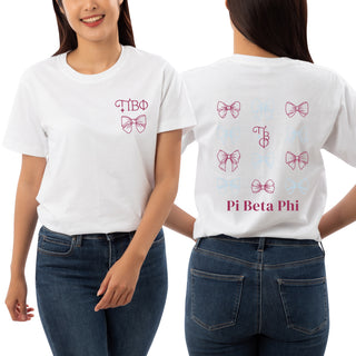 Pi Beta Phi Greek Bow Bliss NLA T-Shirt - White