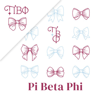 Pi Beta Phi Greek Bow Bliss Crewneck Sweatshirt - White