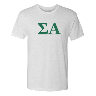 Sigma Alpha Greek Letter Block NLA Triblend T-Shirt - Heather White
