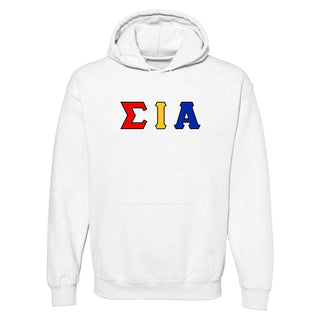 Sigma Iota Alpha Greek Letter Block Hoodie - White