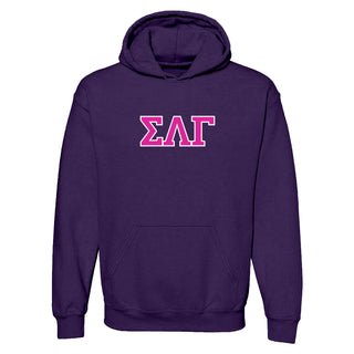 Sigma Lambda Gamma Greek Letter Block Hoodie - Purple
