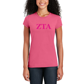 Zeta Tau Alpha Greek Letter Block Womens T-Shirt
