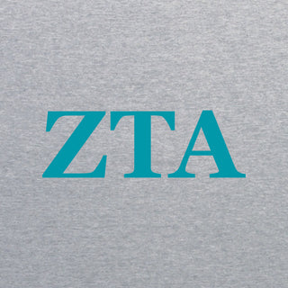 Zeta Tau Alpha Greek Letter Block Womens T-Shirt