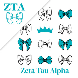 Zeta Tau Alpha Greek Bow Bliss Crewneck Sweatshirt - White