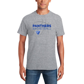 Georgia State University Panthers Basketball Sketch Basic Cotton Short Sleeve T Shirt - Sport Grey