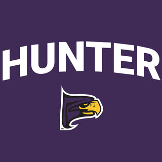 Hunter College Hawks Arch Logo Hoodie - Purple