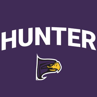 Hunter College Hawks Arch Logo Long Sleeve T Shirt - Purple