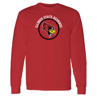 Illinois State Redbirds Distressed Circle Logo Long Sleeve T-Shirt - Red